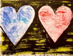 jim-dine-two-hearts-at-sunset